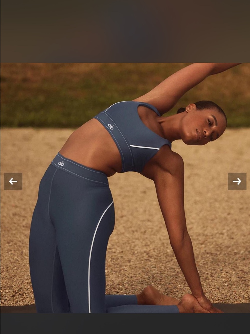 ALO Yoga Suitup Leggings in blue Stone sz Small NWT